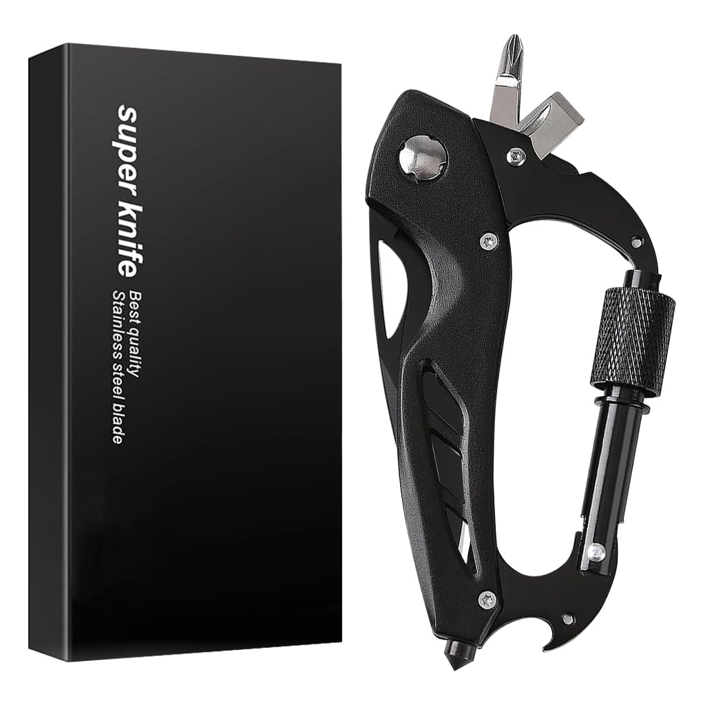 Optifit Fathers Day Gifts, Multifunctional Carabiner Duty Stainless Steel Carabiner, Portable Multi Tool, Multi tool for Climbing, Camping, Cycling, Hiking, Stainless Steel Optifit Fathers Day Gifts, Multifunctional Carabiner Duty Stainless Steel Carabiner, Portable Multi Tool, Multi tool for Climbing, Camping, Cycling, Hiking, Stainless Steel